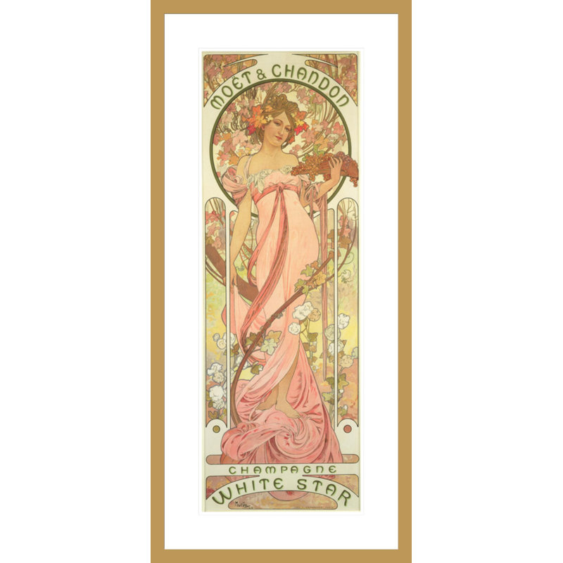 Affiche pour «Moët & amp; «Chandon: Champagne White Star» (1899) par Alphonse Mucha, impression giclée encadrée
