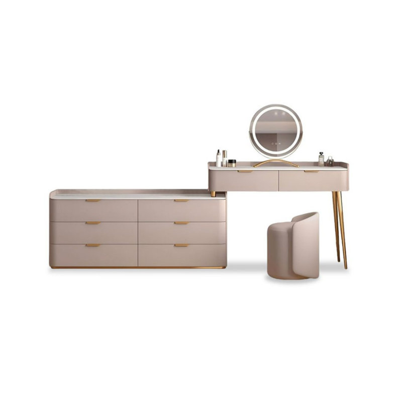 Makeup Vanity with Light mirror,6 drawers,Power Outlet