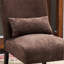 Chaise d'appoint en tissu de chenille chocolat foncé avec coussin assorti - structure en bois, pieds massifs modernes et élégants, motif élégant