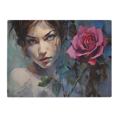 Rose Action No.2  Glass Chopping Board
