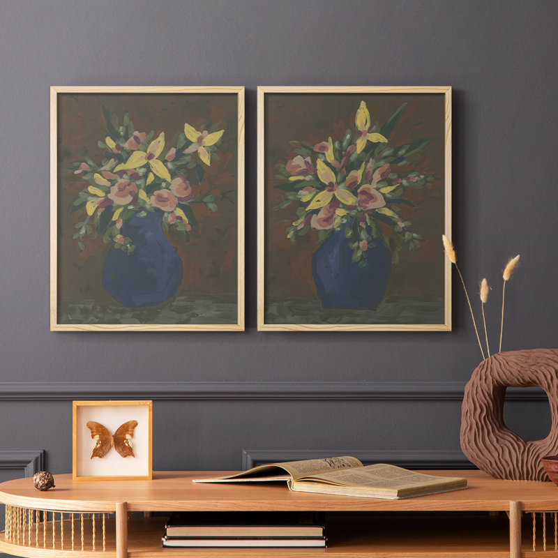 «Dark Bouquet I», reproduction encadrée de qualité supérieure - prête à être accrochée - aucun clou requis - aucun clou requis