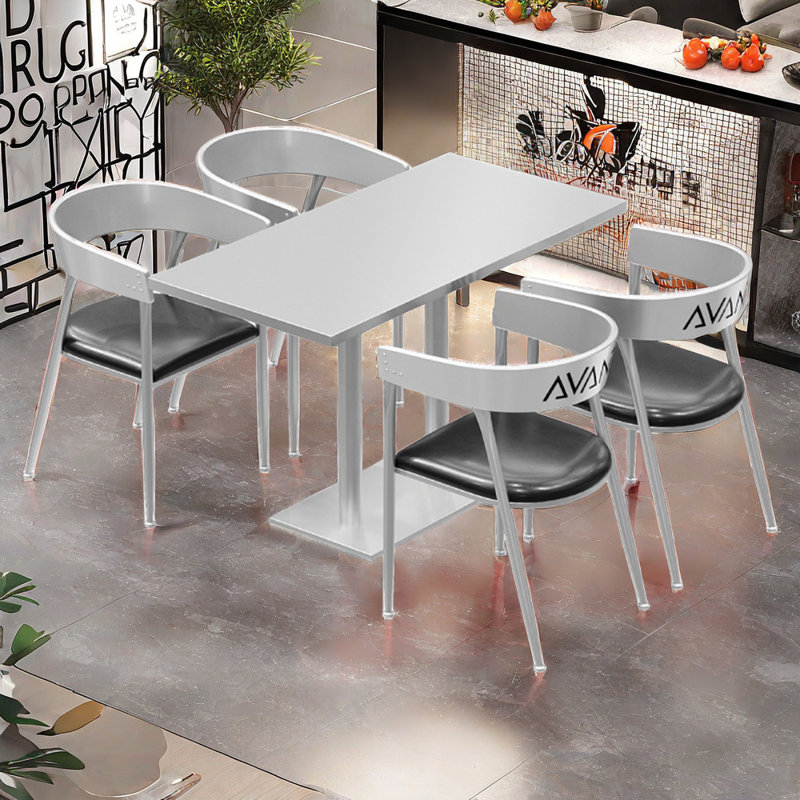 Ensemble de salle à manger 5 pièces, H 29,6 po x L 47,3 po x l 27,6 po, Argent
