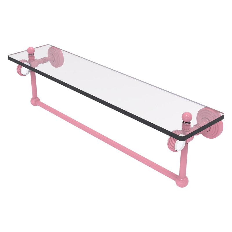 Tablette flottante avec porte-serviettes Pacific Grove, H 6,4 po x l 22 po x P 5,125 po, Rose