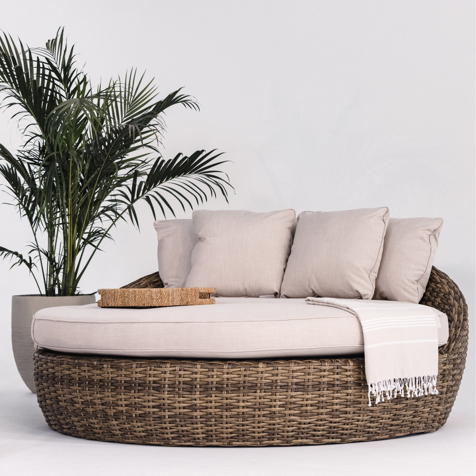 Havana 67" Sunbrella® Patio Daybed, Canvas Granite