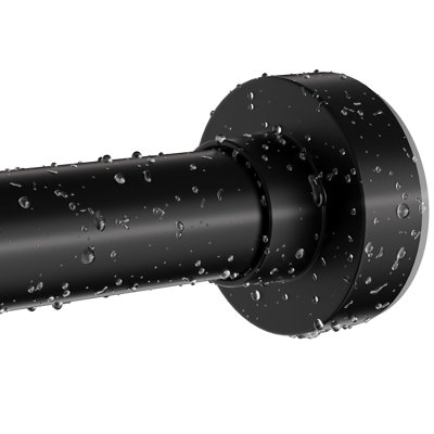 Barre de douche noire réglable de 34 à 66 pouces (2,8 à 5,5 pieds)