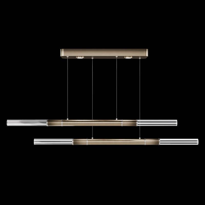 Luminaire suspendu l 71 po Antonia, Nickel/Bronze ombré