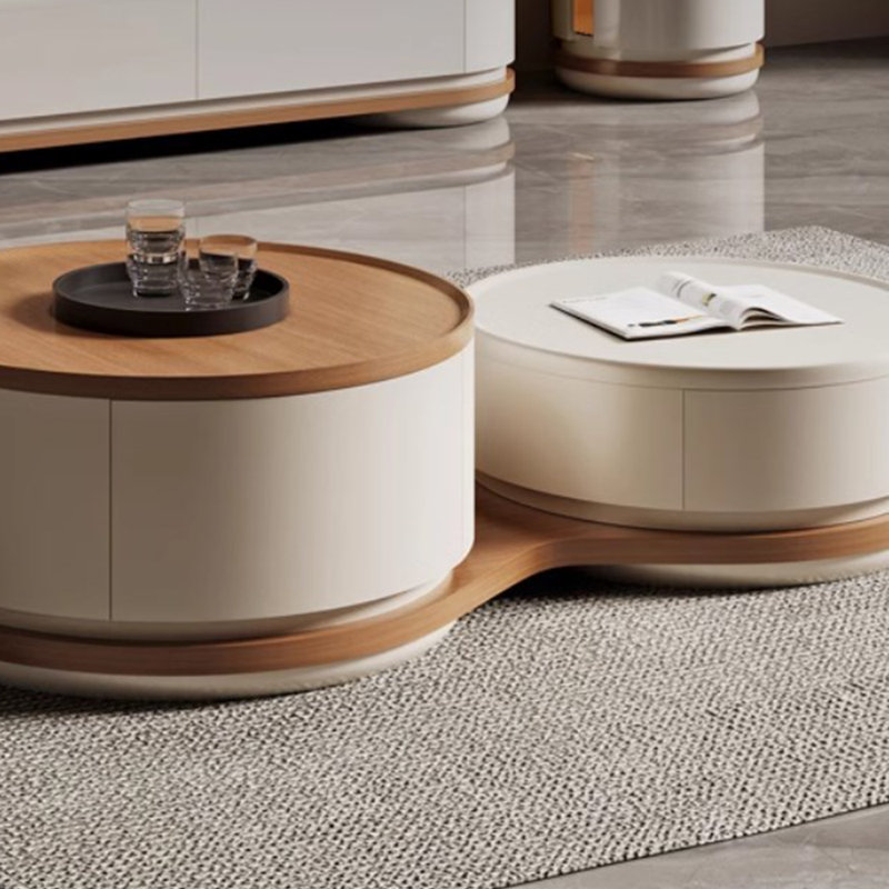 Cream style design solid wood coffee table