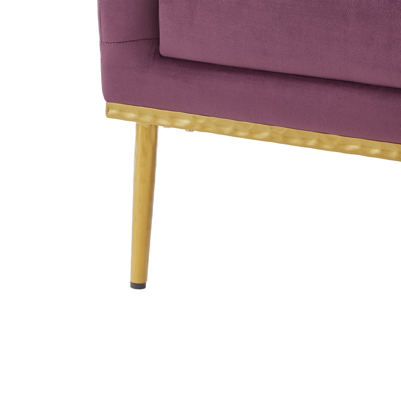 Fauteuil moderne en velours violet, fauteuil d'appoint, fauteuil de lecture, canapé individuel pour salon, chambre ou coin lecture