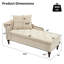 Chaise longue rembourrée en velours / chenille, banc de rangement avec coussin et pieds en bois massif-124247277