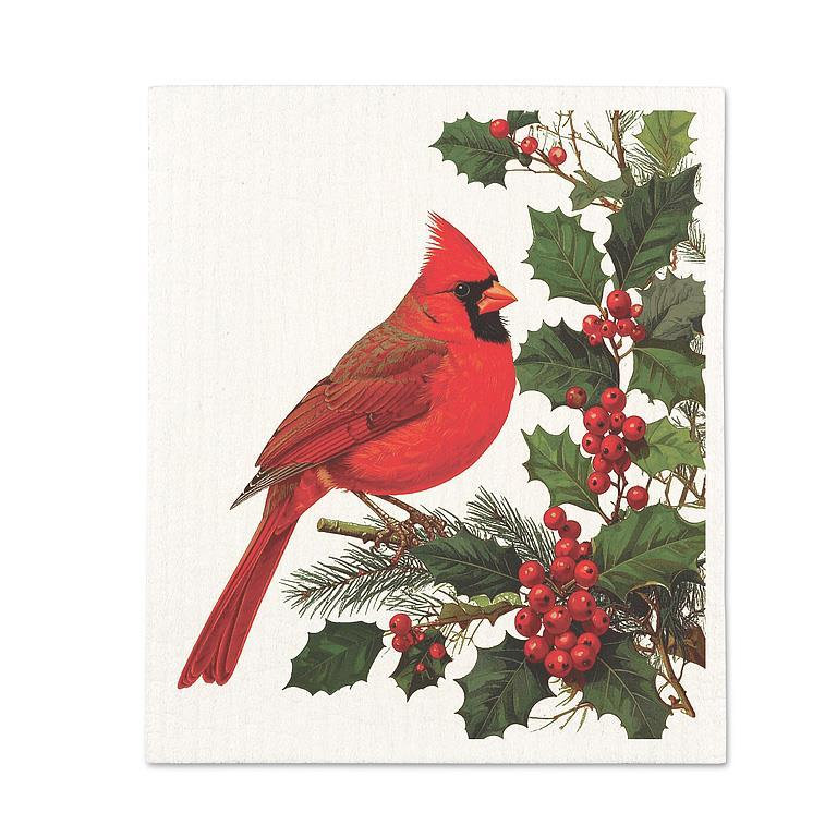 Cardinal & Holly Dishcloth