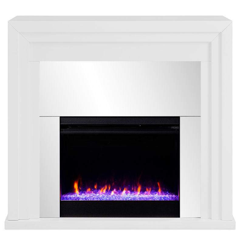 Stadderly Contemporary Mirrored Color Changing Fireplace