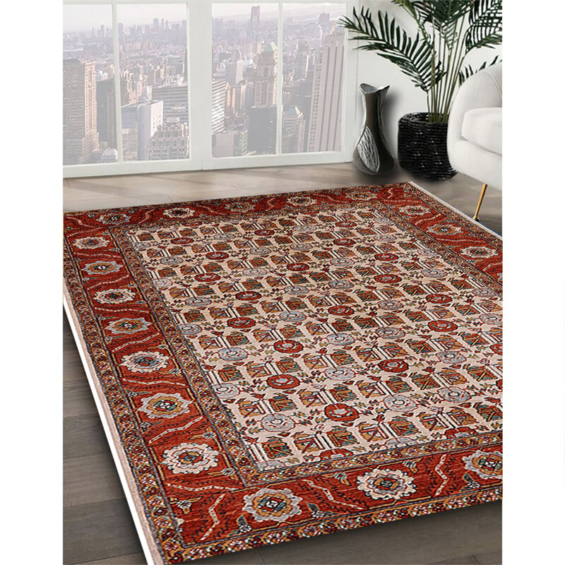 Tapis marocain tissé à la machine, Carré 7 pi