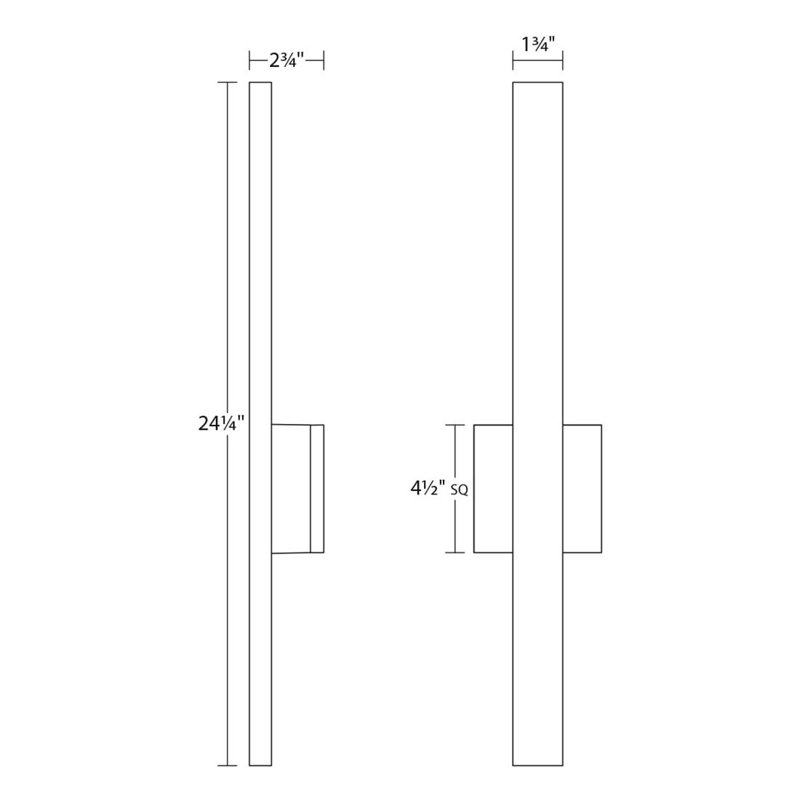 Inside-Out LED Flush Mounted Sconce, Textured Bronze