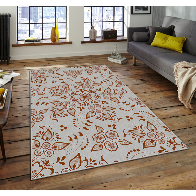 Luxurious Velvet Area Rug, 4.6 x 7.2 Feet | 100% Polyester, 740 g/m² | Non-Slip Felt Dot Underside, Machine Washable | Digital Print Design, Easy to Clean, Perfect for Living Room & Bedroom Décor