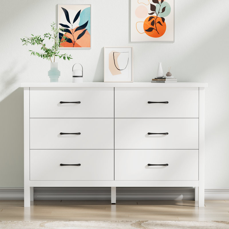 6 - Drawer Dresser, White