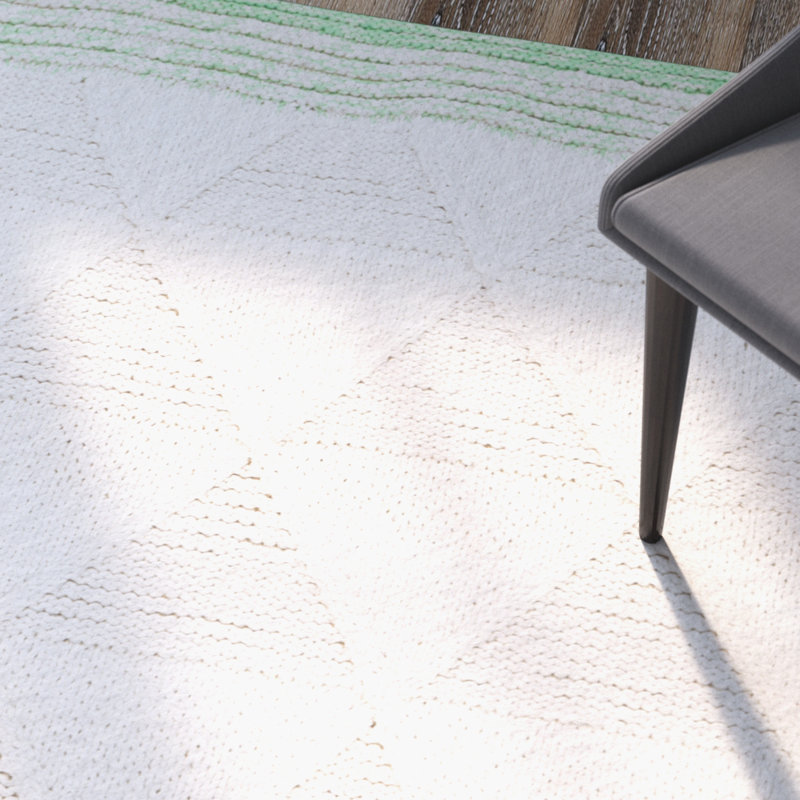 Tapis géométrique beige tissé à la main Veasley, Rectangle 4 pi x 6 pi