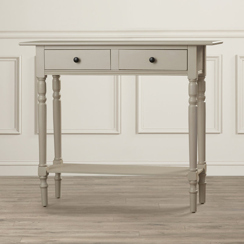 Tuoi 37.8'' Solid Wood Console Table, Vintage Gray