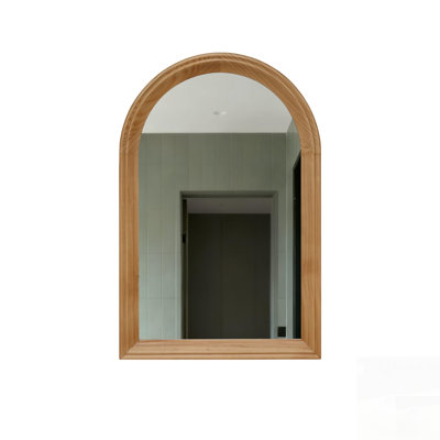 Arched Wood Framed Wall Mirror