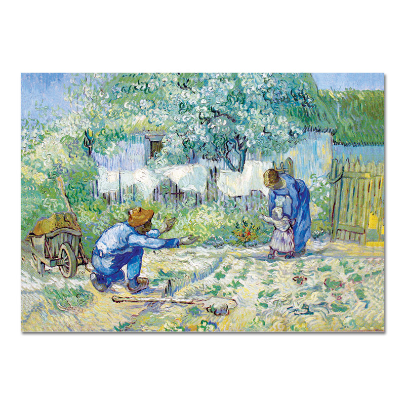 First Steps by Vincent Van Gogh - No Frame Painting on Plastic / Acrylic, 65cm H x 95cm W