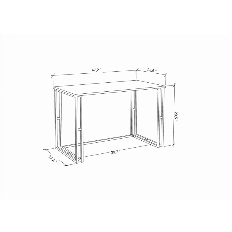 Kane 120cm W Rectangular Computer Desk, Oak/White 