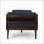 Chaise longue incurvée en tissu pour adultes | Bleu marine | Profondeur du siège 65