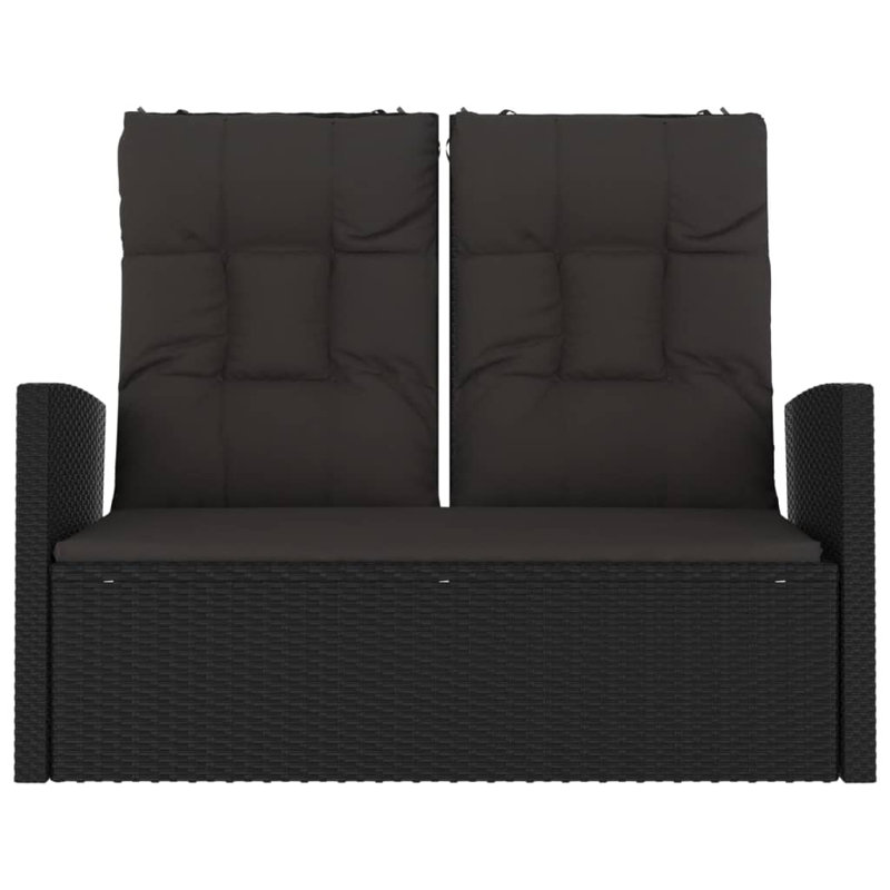 Banc de jardin en osier, Noir, Noir