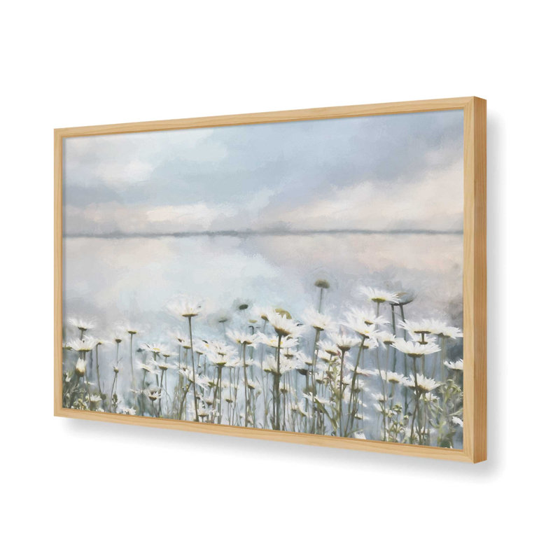 «Daisy Sunset» par Lori Deiter, reproduction d'art, Tanné, L 30 po x H 20 po, Impression encadrée