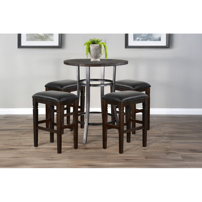 Sunny Designs Metal Frame Pub Set, 5 Pieces: Table, 4 Chairs