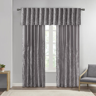 Faux Silk Embroidered Window Valance, Adds Elegance And Sophistication To Any Room Decor
