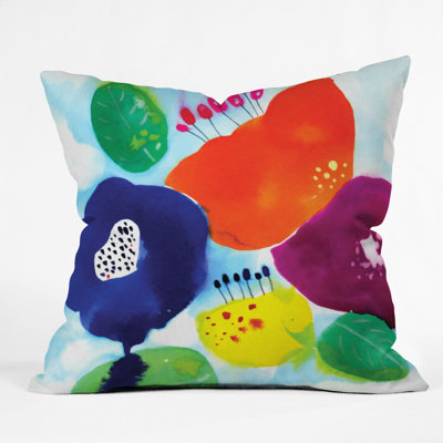 Floral Square Pillow Cover & Insert