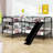 Alfortville Twin Over Twin Metal L-Shaped Bunk Beds with Slide-1387287974