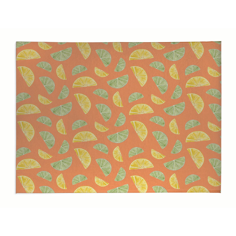 Tapis de bureau Summer Limes & Lemons, L 60 po x P 84 po, Orange