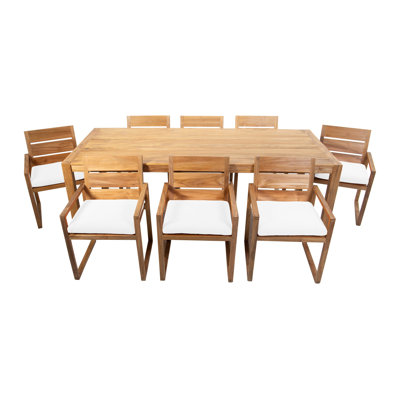 Uvita 8 - Person Solid Wood Solid Wood Top Four Leg Dining Set