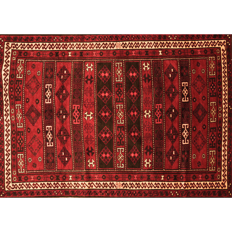 Tapis oriental en laine et polyester tissé à la machine à motif oriental 2 pi x 5 pi Friedi