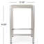 Table de bar d'extérieur légère en aluminium avec plateau en verre gris impureté et cadre antidérapant