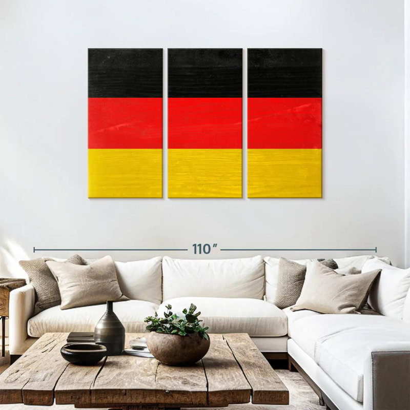 Bois Allemagne drapeau, H 48 po x l 74 po
