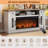 70"ModernFarmhouseFireplaceTVStandforTVsUpto 80",White-1607615301