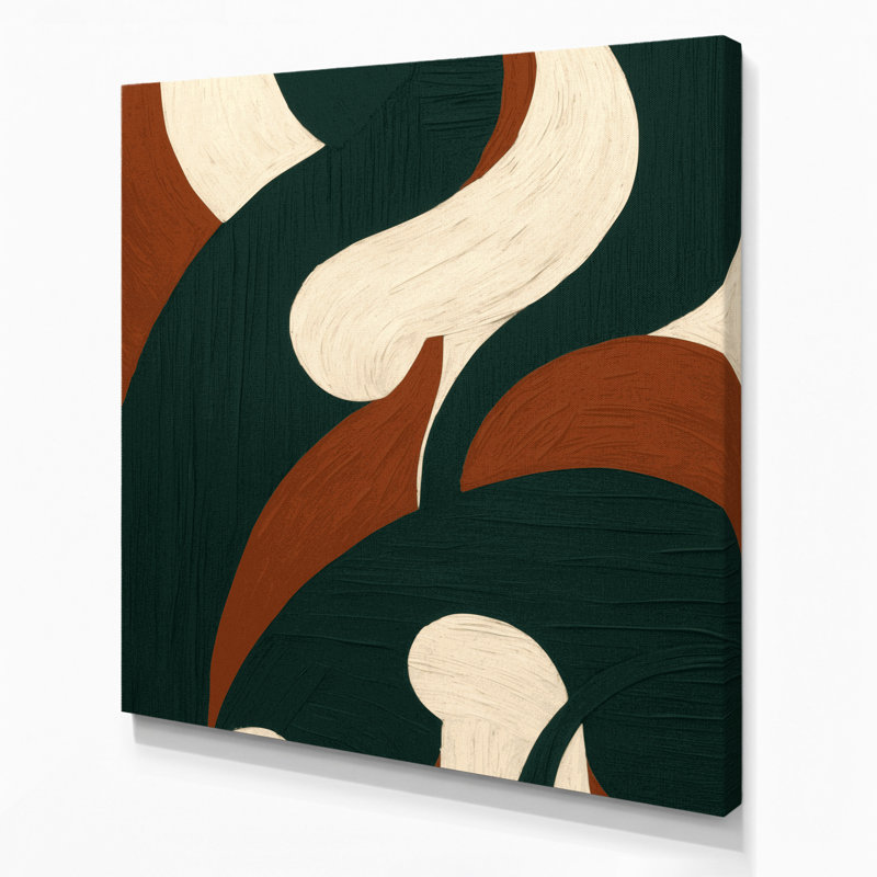 Abstrait art figuratif vert sur toile 49, H 16 po x l 16 po