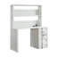 Bureau blanc éclatant avec huche, plateau rectangulaire en métal et serrure pleine longueur pour le bureau à domicile