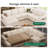 U Shape Sectional Sofa with Pull Out Bed, Sleeper Sectional Couch with Storage, Beige-93679249