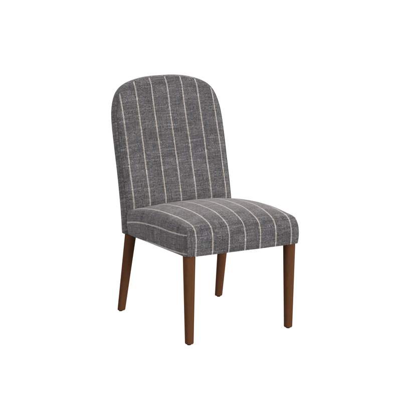 Chaise de salle à manger rembourrée Archaluys, Rayures tissées minuit