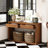 55" Console Table, Rustic Wooden Entryway Table With Storage Drawers And Open Shelf, Elegant Sofa Table For Hallway And Living Room-2101215303