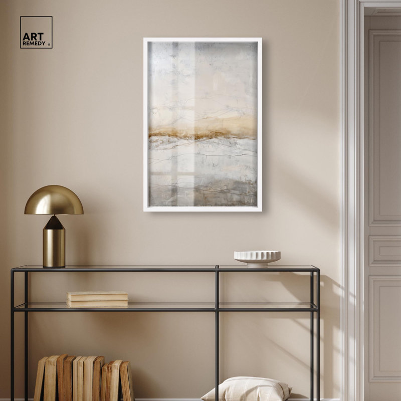 Décoration murale Boho «Cracked Earth II» par Art Remedy, cadre blanc, 20 x 30, H 31 po x l 21 po, Cadre blanc