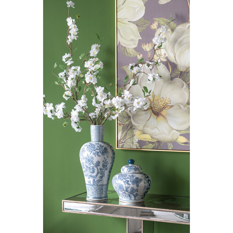 Silver Mirror Floral Pattern Rectangular Coffee Table