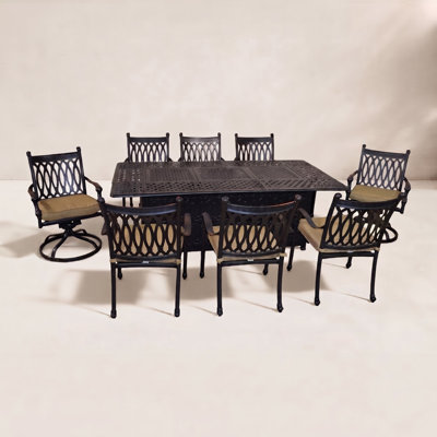 Brockport 8 - Person Patio Dining Set with Rectangular Table , Sunbrella® Cushions Included