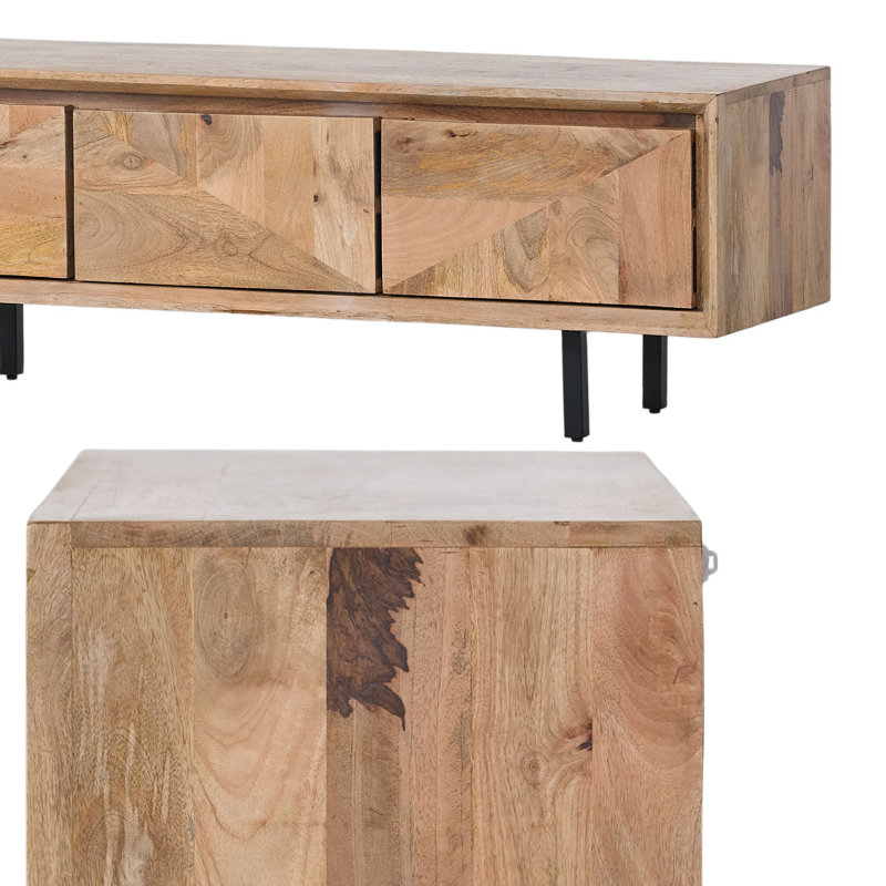 Meuble télé 52 po en bois et fer Boho