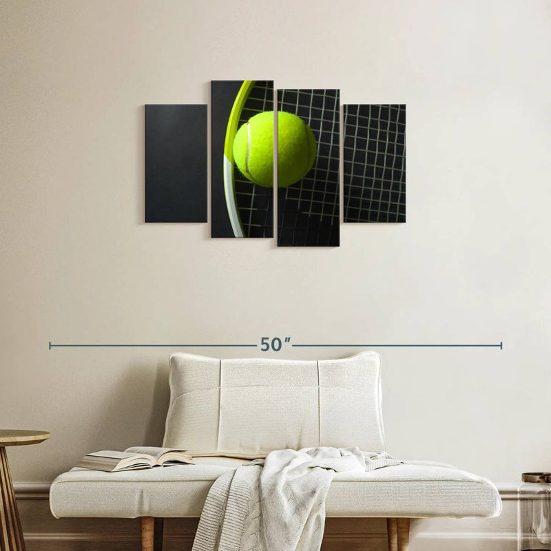 Raquette et balle de tennis vertes Sireci, H 22 po x l 36 po