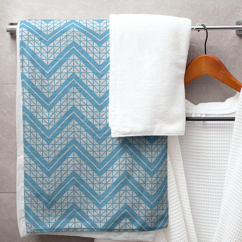 Stephenie Bath Towel, Sky Blue/White