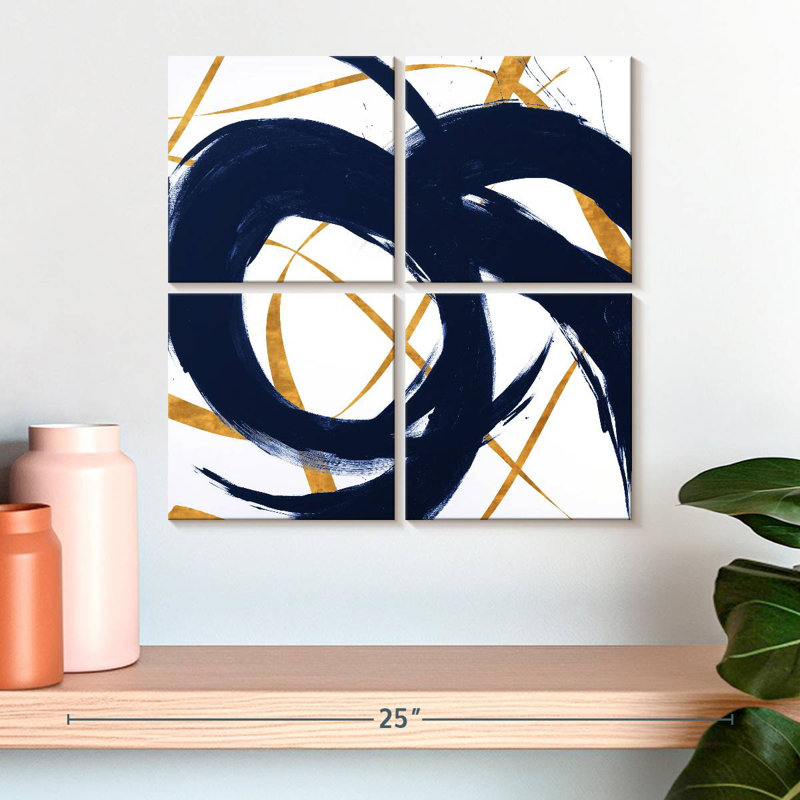 Avery Navy With Gold Strokes II