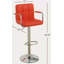 Tabouret de bar en similicuir rouge de style contemporain, ensemble de 2 tabourets de cuisine à hauteur réglable pour îlot de cuisine-118100693